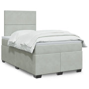 Giroletto a Molle con Materasso Grigio Chiaro 120x190cm Velluto