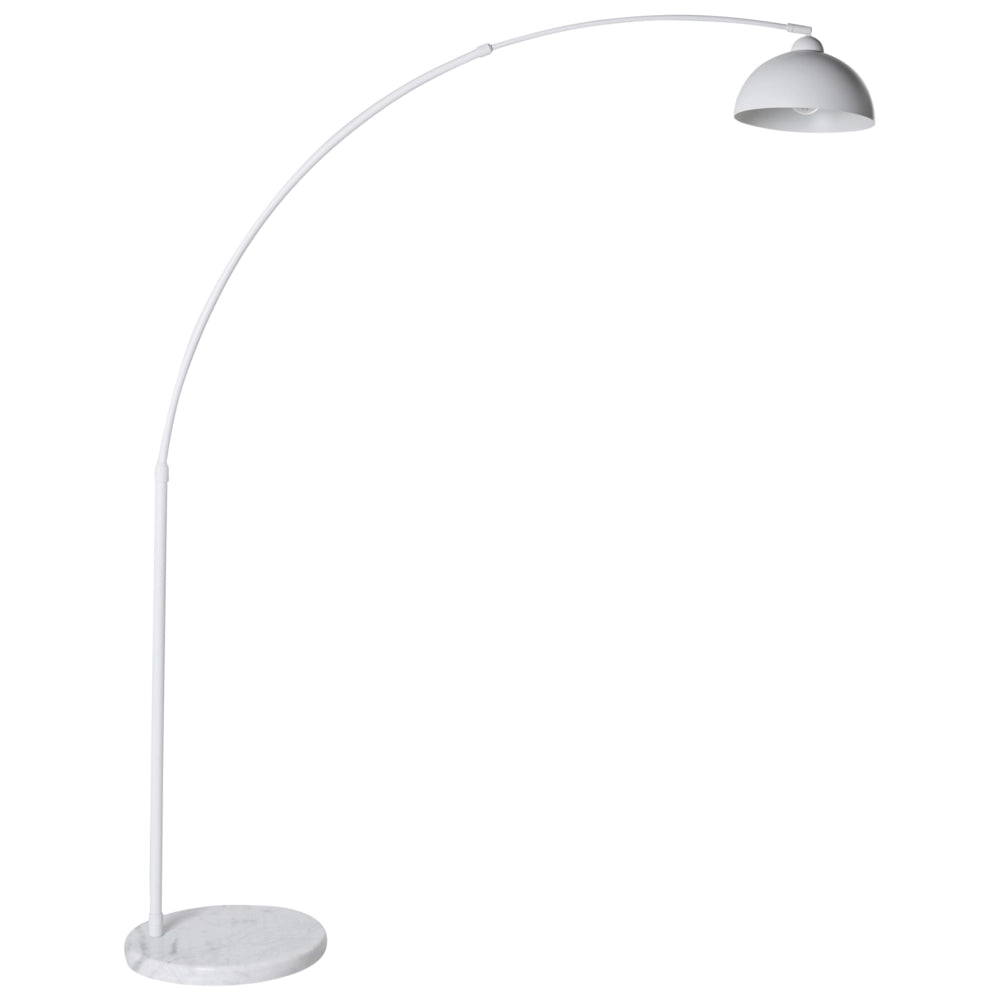 Lampada da terra a braccio struttura in metallo e paralume regolabile bianco in stile moderno per soggiorno e camera da letto
