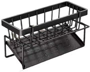 Organizzatore per cucina sotto il lavandino con asciugacapelli, 9,1 x 3,9 x 3,5 pollici (circa 23,1 x 10 x 9 cm), contenitore per asciugamano rimovibile, scarico automatico, nero.