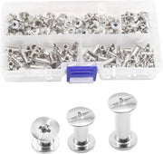 Viti a forma di argento - 75 set - Adatti per decorazioni in pelle DIY