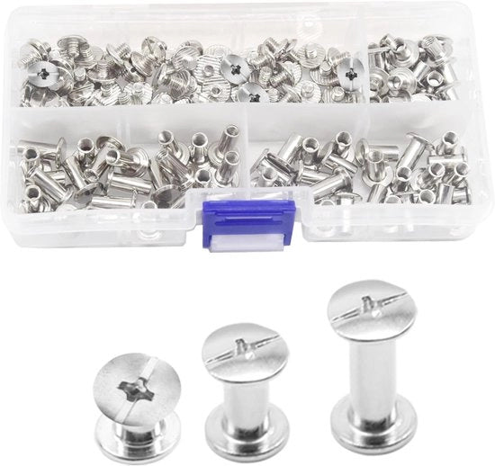 Viti a forma di argento - 75 set - Adatti per decorazioni in pelle DIY