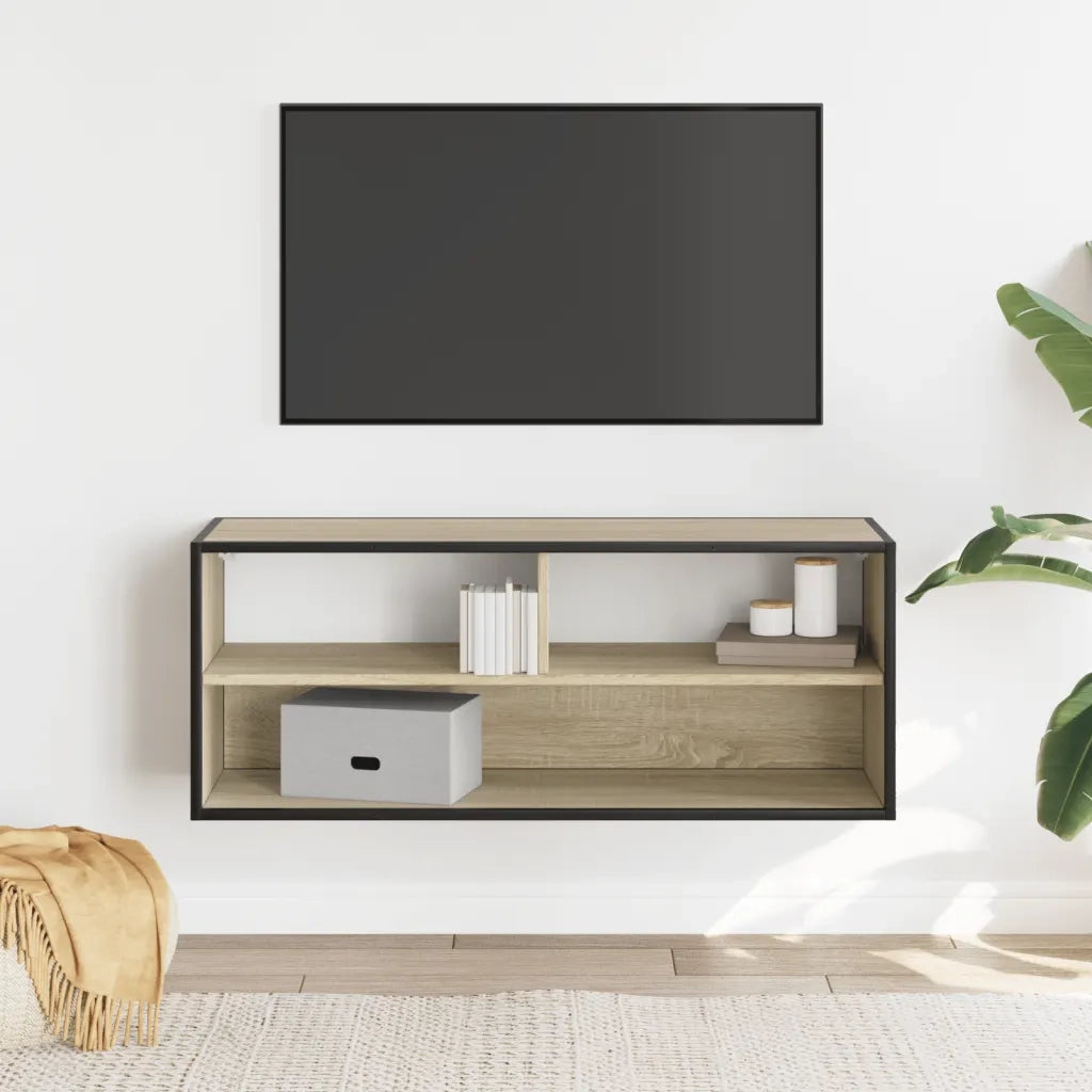 vidaXL Mobile TV Rovere Sonoma 100x31x39,5cm Legno Multistrato Metallo