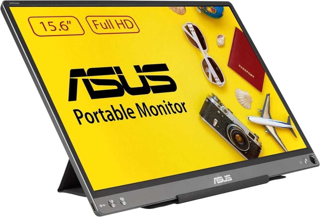 ZenScreen Monitor Portatile 15.6” 1080P FHD (MB16ACV) - Monitor da viaggio IPS USB-C e USB 3.0, Trattamento Antibatterico, Cavalletto Integrato, Monitor per Laptop e Macbook