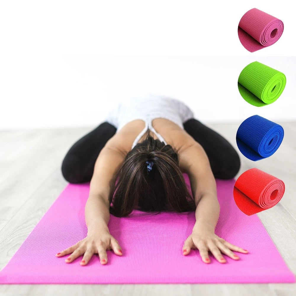 Trade Shop - Tappetino Yoga In Pvc 61x173x0.6 Cm Tappeto Aerobica Fitness Pilates Palestra -