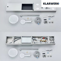 BEN | Pannello doccia soffione doccia a pioggia in acciaio inox | Sistema doccia idromassaggio spazzolata argento Miscelatore doccia rubinetto