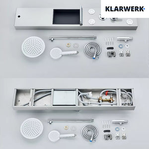 BEN | Pannello doccia soffione doccia a pioggia in acciaio inox | Sistema doccia idromassaggio spazzolata argento Miscelatore doccia rubinetto