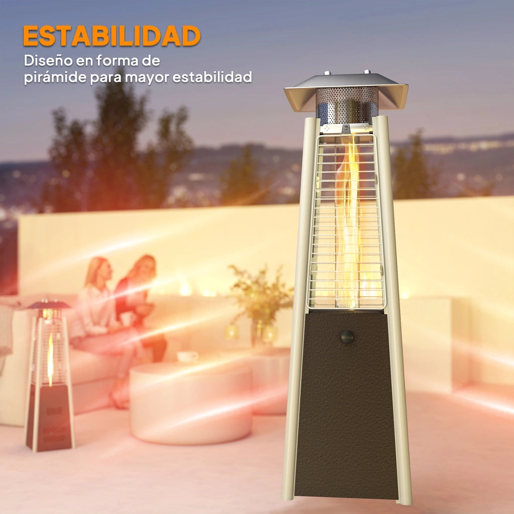 Stufa a Gas Butano Portatile 3000W ¨C zephmum ¨C Sistema Antivuelco, Accensione a Pressione, Colore Argento e Bronzo