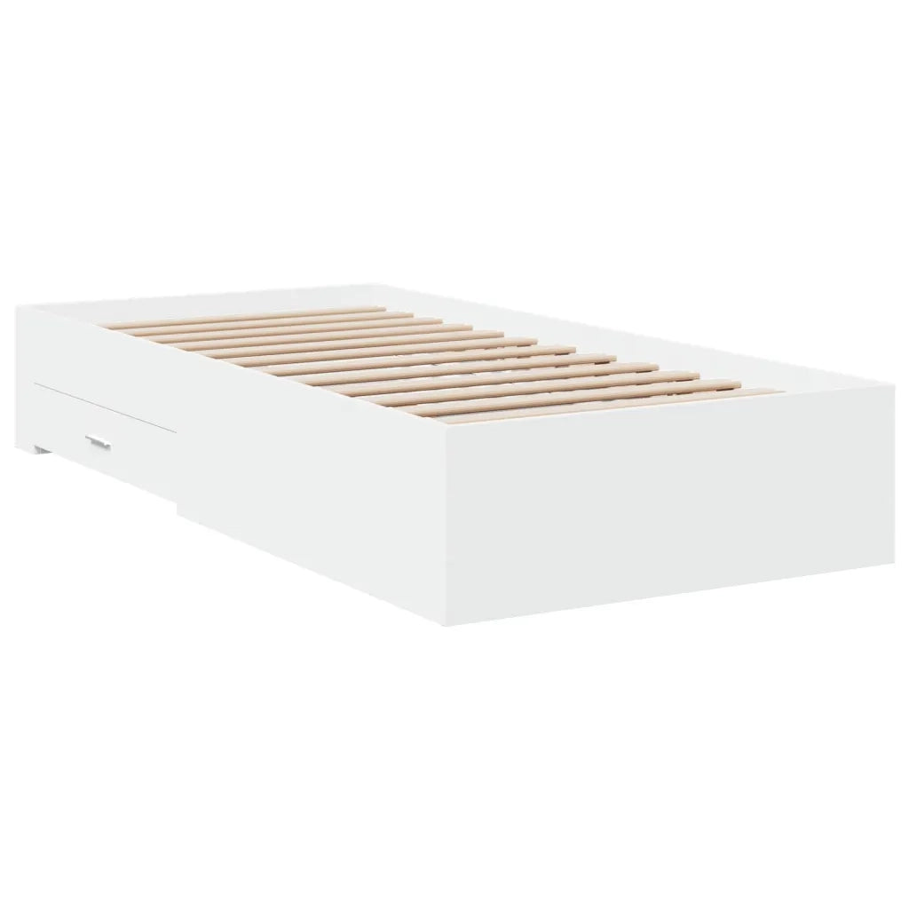 Giroletto con Cassetti Bianco 90x200 cm in Legno Multistrato