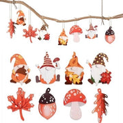 Hangerset in legno per decorazioni autunnali - 24 pezzi di decorazione di gnomi
