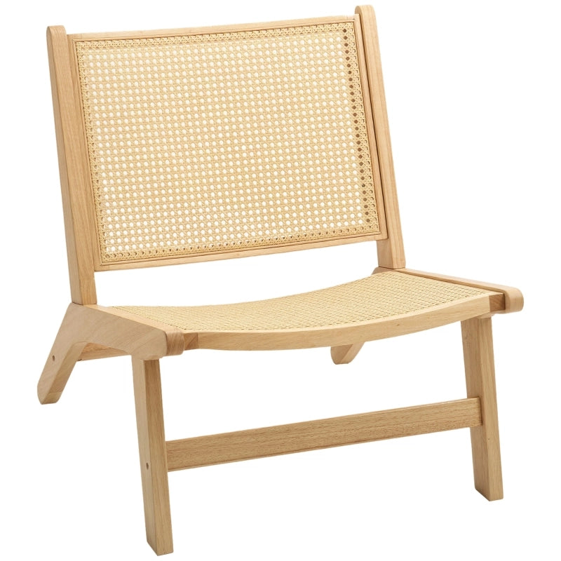 POLTRONA senza braccioli 64x70x74 cm in legno e rattan naturale