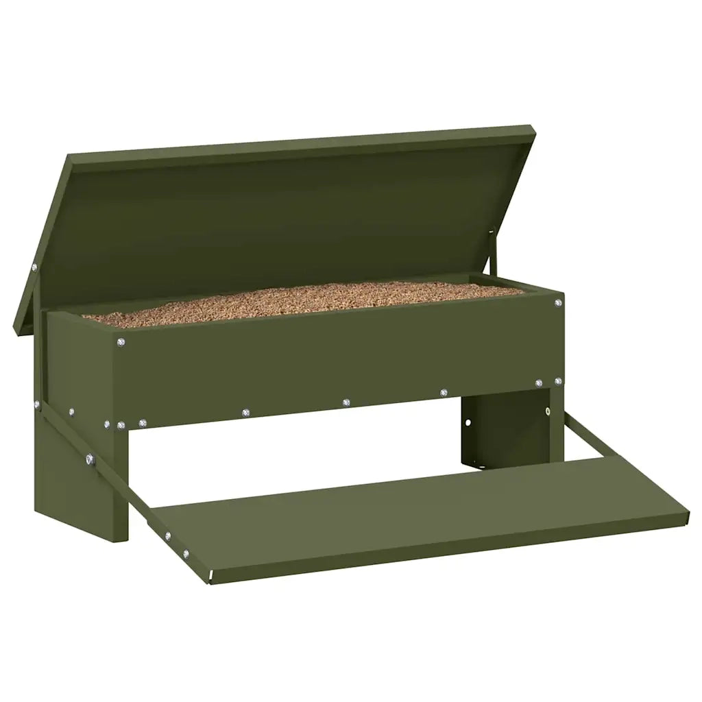Mangiatore a Pedale per Pollo Verde oliva 48,5 x 39,5 x 19 cm CFW3485467