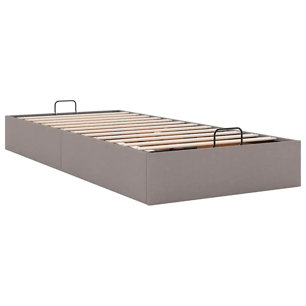 Struttura Letto Pouf senza Materasso Tortora 100x200cm Tessuto