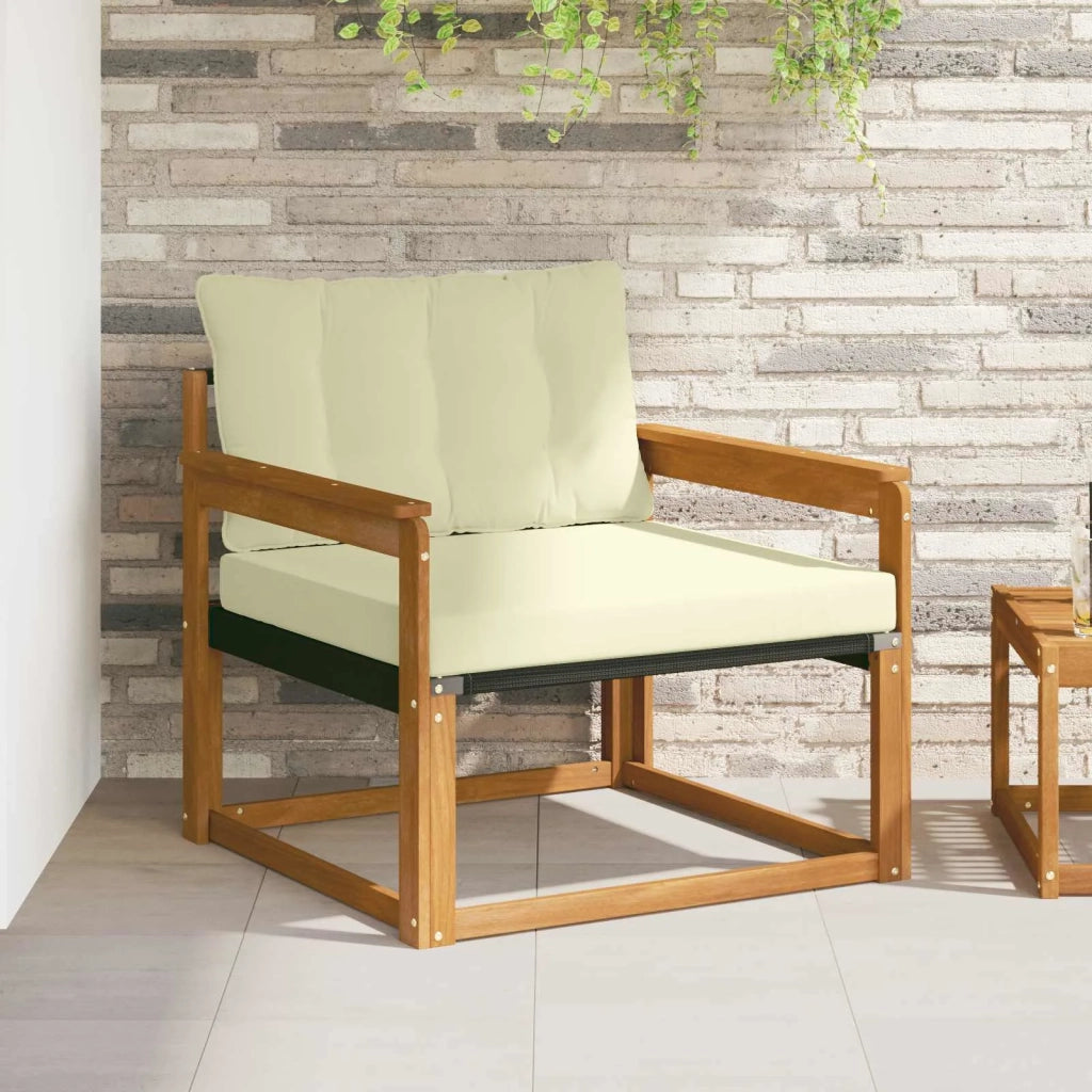 Set di divani da esterno-Sofa da giardino Legno di Acacia Massello e Textilene 609877