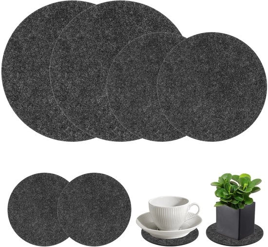 Otturatori di Velluto Ronde, Otturatori di Velluto Ronde per Vasi, 6 pezzi di Velluto Antiscivolo per Piantine, 3 Dimensioni, Lavabili, Sostituti di Vasi per Coppe, Decorazione da Tavola, Vasi per Piantine