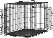 Feandrea Gabbia per Cani Pieghevole, con 2 Porte, Vassoio Rimovibile, 107 x 70 x 77,5 cm, XL, Nero PPD42H