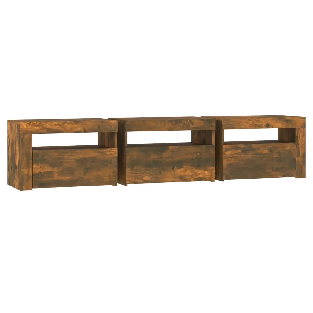 Mobile Porta TV con Luci LED Rovere Fumo 180x35x40 cm cod mxl 7579