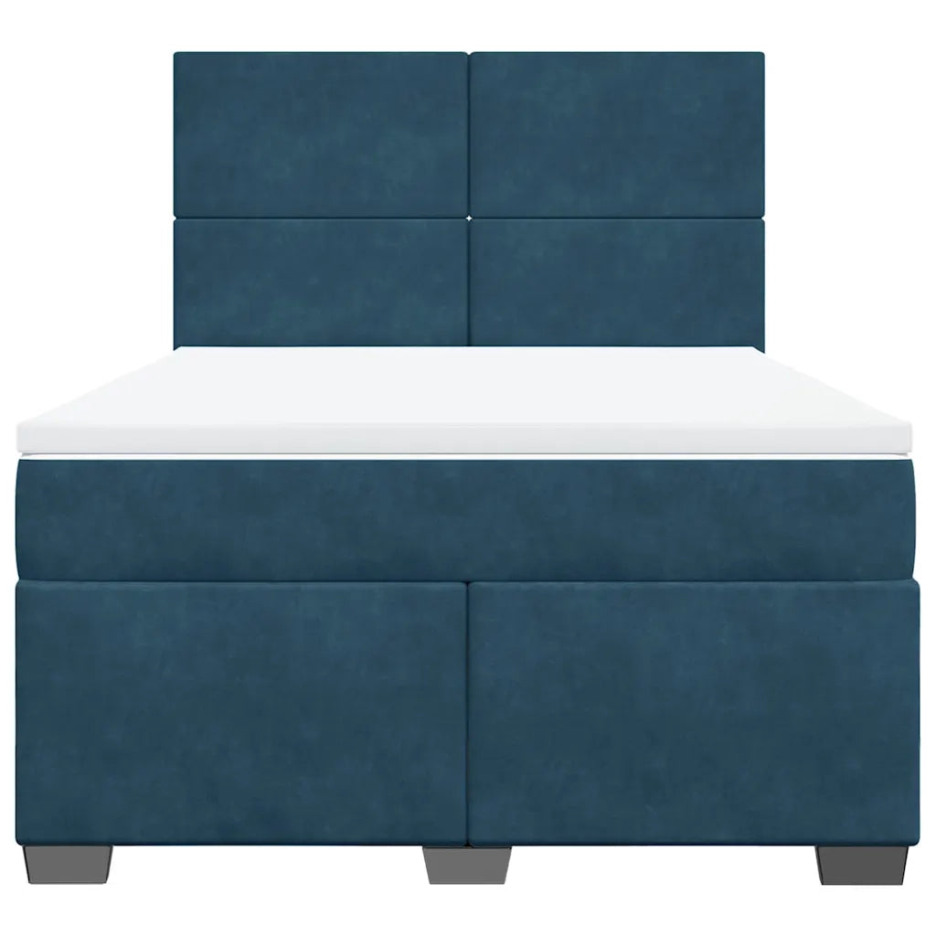 Giroletto a Molle con Materasso Blu 140x200 cm in Velluto 3290928