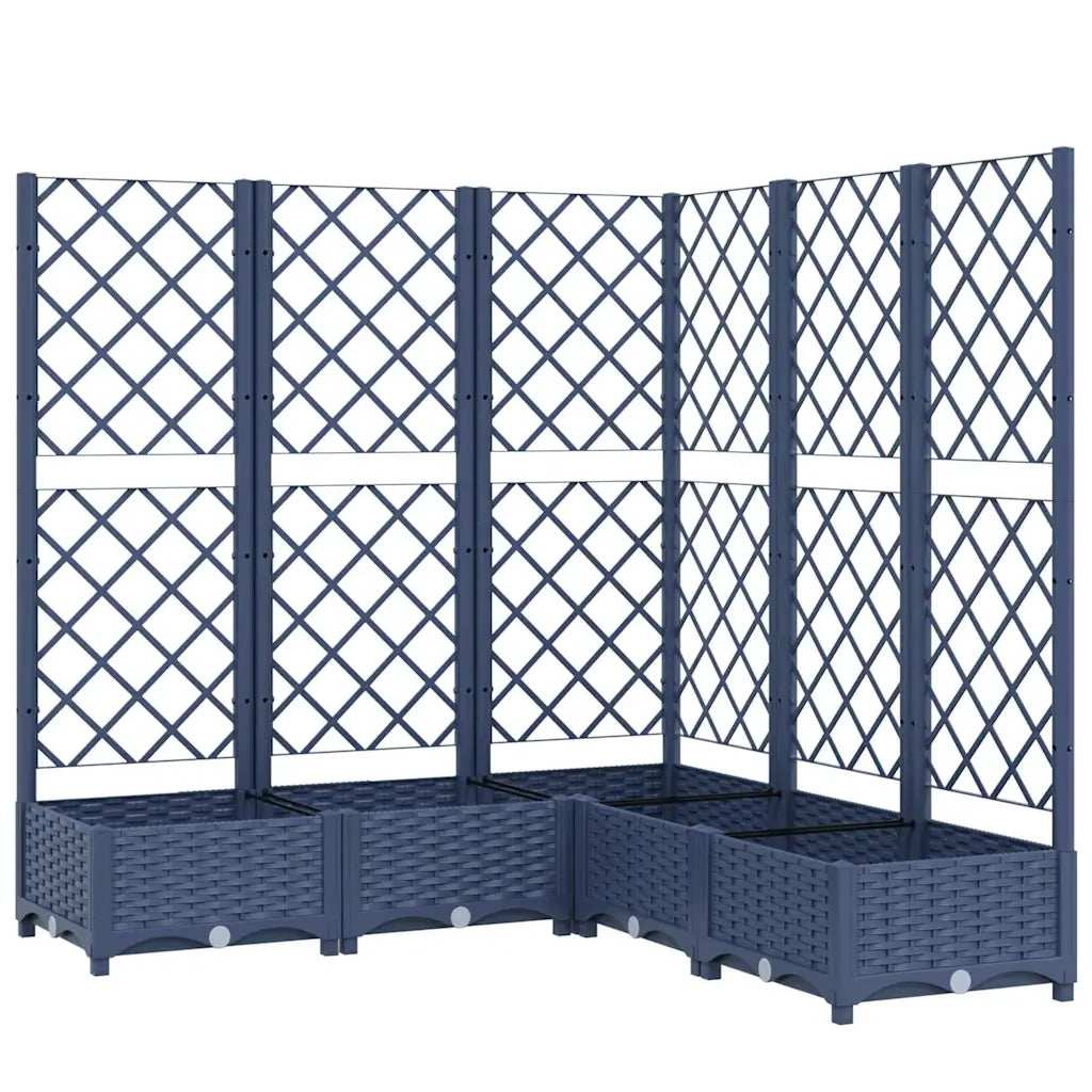 Fioriera Giardino e Graticcio Grigio Scuro 120x120x121,5 cm PP cod mxl 50610