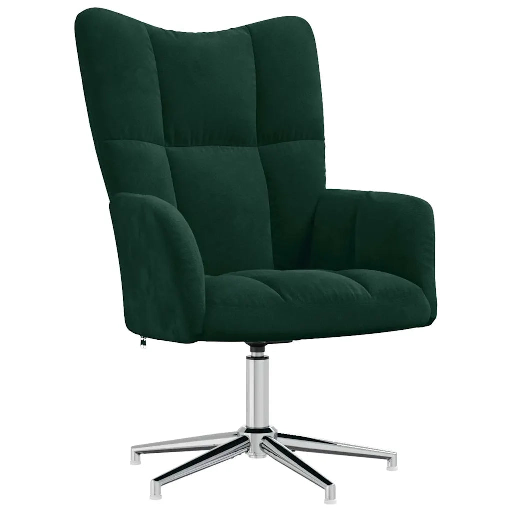 Poltrona Relax con Poggiapiedi Verde Scuro in Velluto 328130