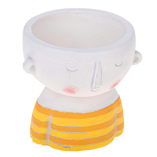 Set 3 Vasi Testa con Righe H 14,5 cm