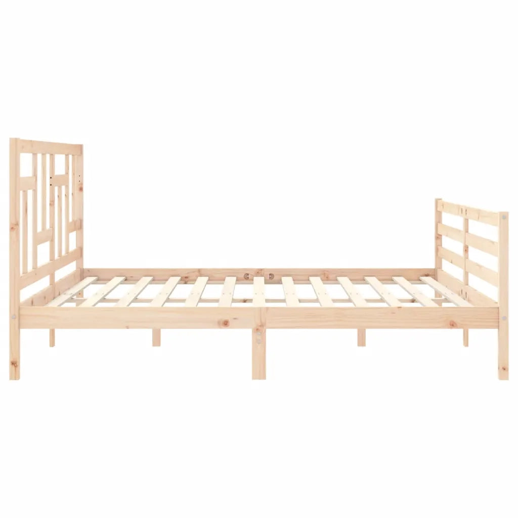 Giroletto con Testiera-Struttura Letto con testiera 200x200 cm in Legno Massello 541987