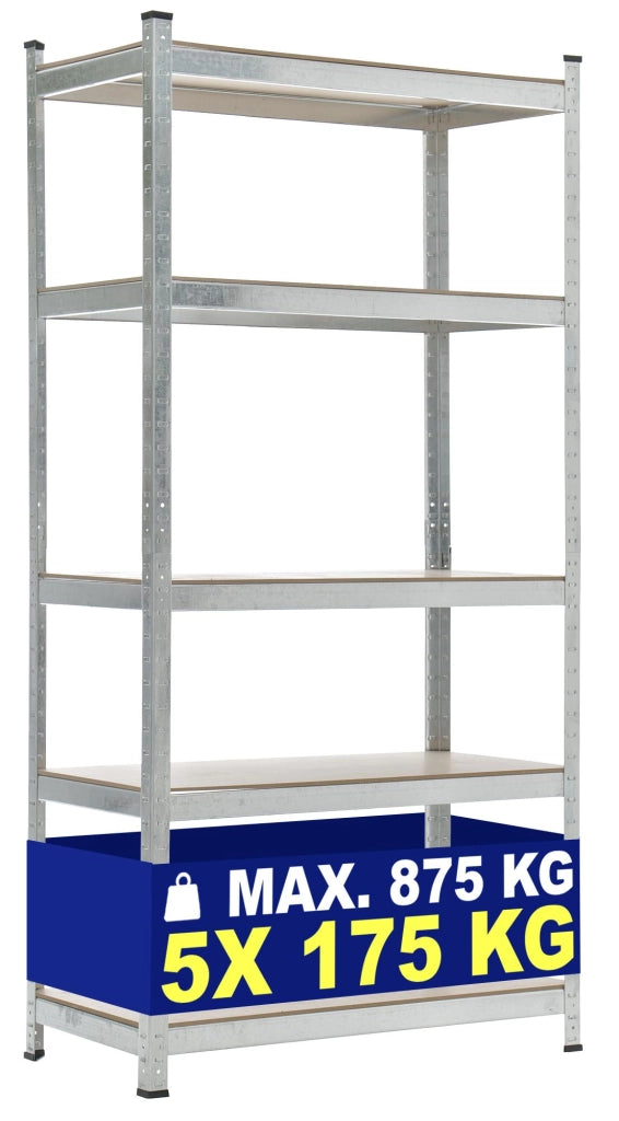 Scaffale Magazzino Alta Portata 875 Kg argento,90x40x180 cm