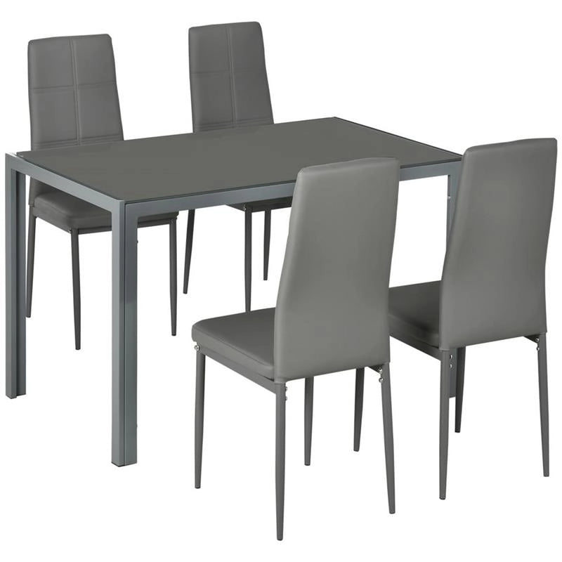 SET DA PRANZO 5 PEZZI CON 1 TAVOLO DA PRANZO E 4 SEDIE MODERNE