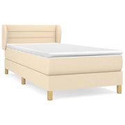 Letto singolo | Letto per adulti | Giroletto a Molle con Materasso Crema 80x200 cm inTessuto