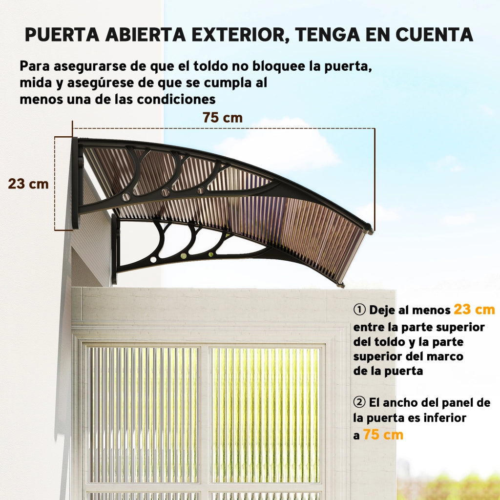 Pensilina Esterno Porta Finestra 75x100 cm ¨C Xylo ¨C Alluminio Marrone
