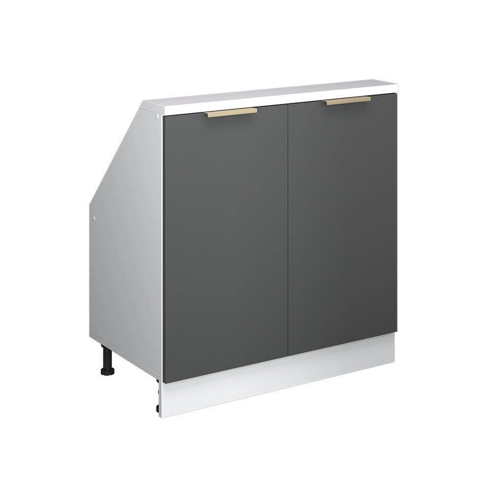 Mobile sottotetto Rion Antracite-oro/Bianco 80 x 83.8 cm con 2 porte Vicco