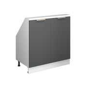 Mobile sottotetto Rion Antracite-oro/Bianco 80 x 83.8 cm con 2 porte Vicco