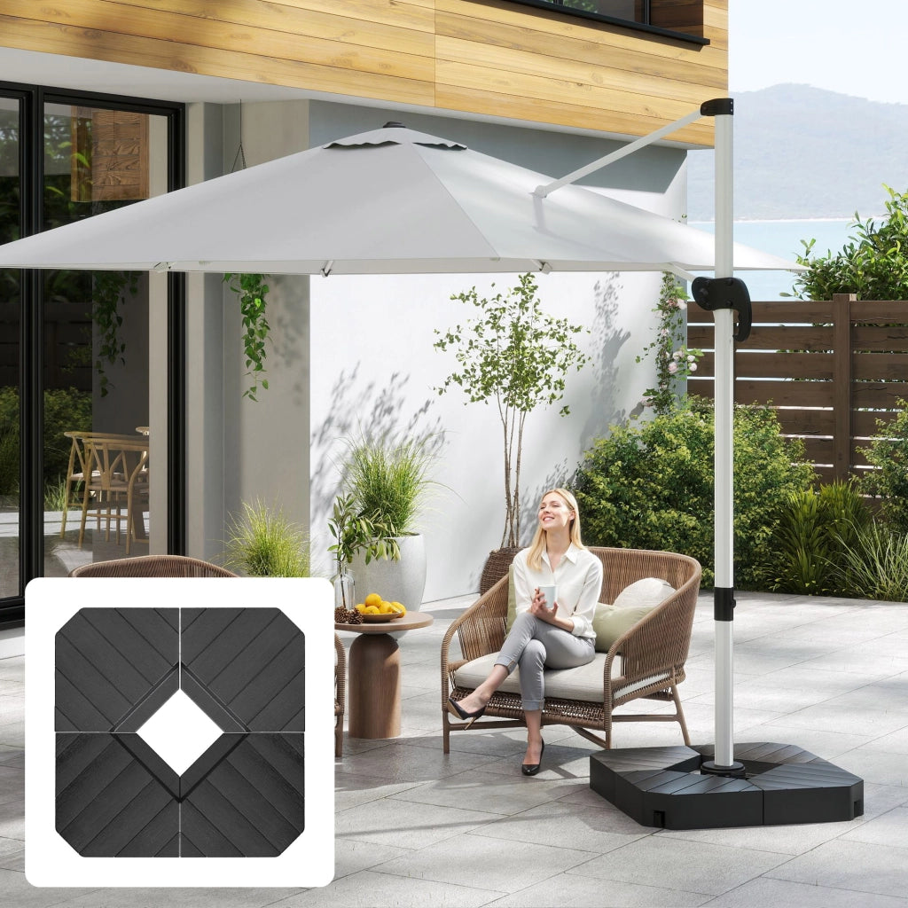 Base per ombrellone riempibile con acqua e sabbia ¨C Xylo ¨C plastica nero 80x80x13 cm