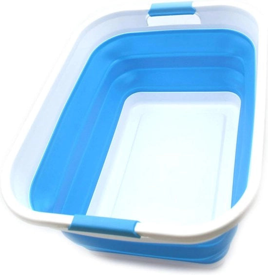 Sacchetto di plastica pieghevole 41L - organizzatore pop-up spazievitore - vasca da bagno portatile in azzurro cielo