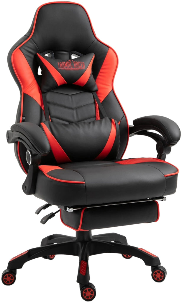 Poltrona gaming Tilos in similpelle nero/rosso