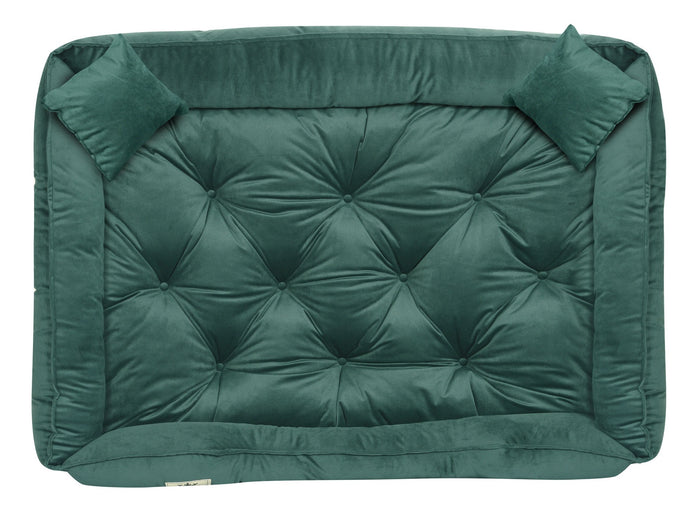 AIO FACTORY 130x105 cm Letto per cani in velluto verde scuro impermeabile