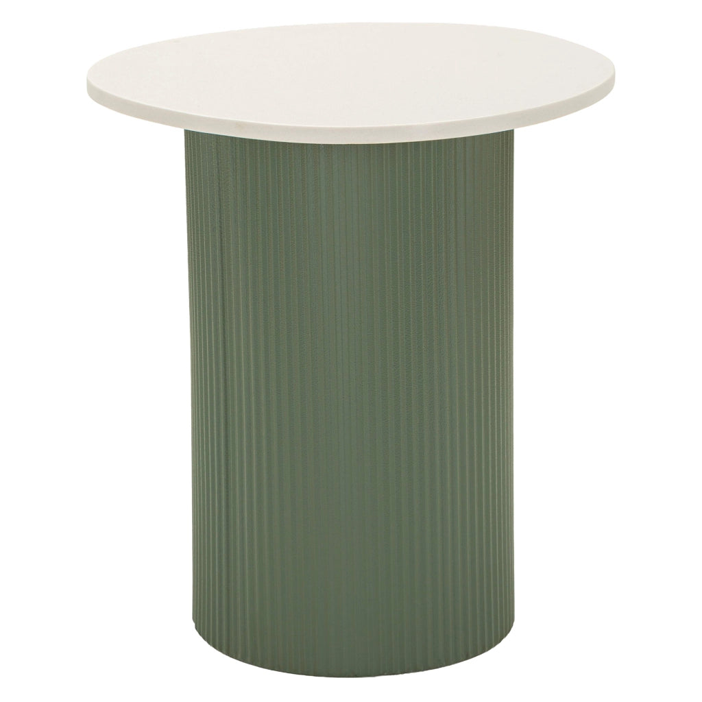Misfat, Tavolino da Salotto Forma Rotondo, 42x40x45h cm Bianco Marmo