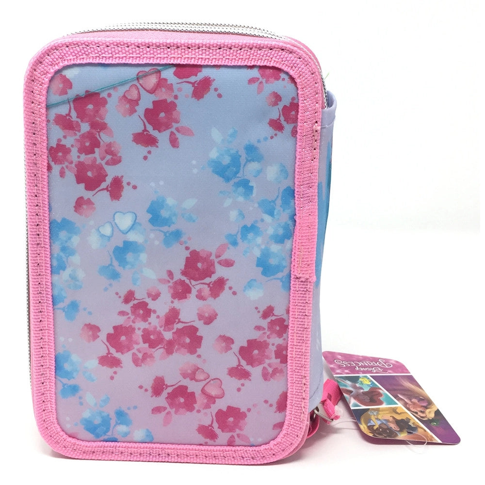 Trade Shop - Astuccio Scuola 3d Principesse Cenerentola Rapunzel Ariel Disney 3 Zip Cerniere -