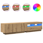 Mobile TV | Armadietto TV | Mobile Porta TV con LED Artigianale 180x35x40 cm Multistrato