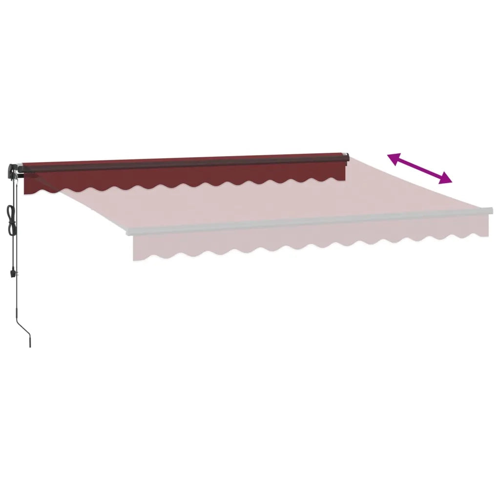 Tenda da Sole Retrattile Automatica con LED Bordò 350x250 cm 3310185