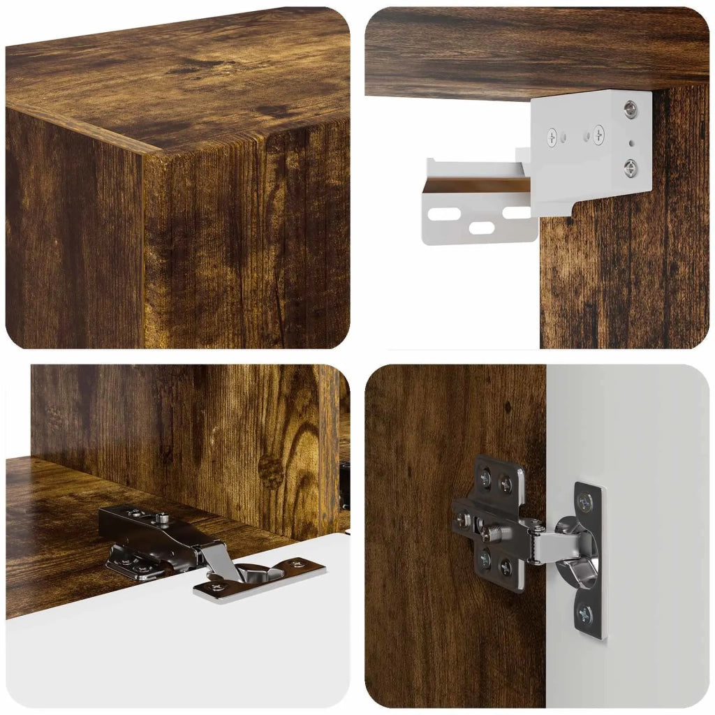 Set di Mobiletto da TV a Parete 4 pcs Rovere fumé