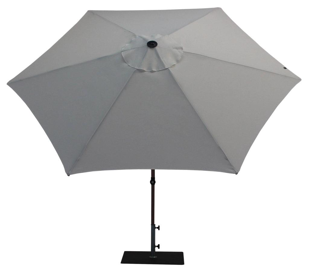 Ombrellone da Giardino Ø3 m Palo Ø38 mm in Alluminio Effetto Legno Tessuto Poliestere Trend Wood Bianco