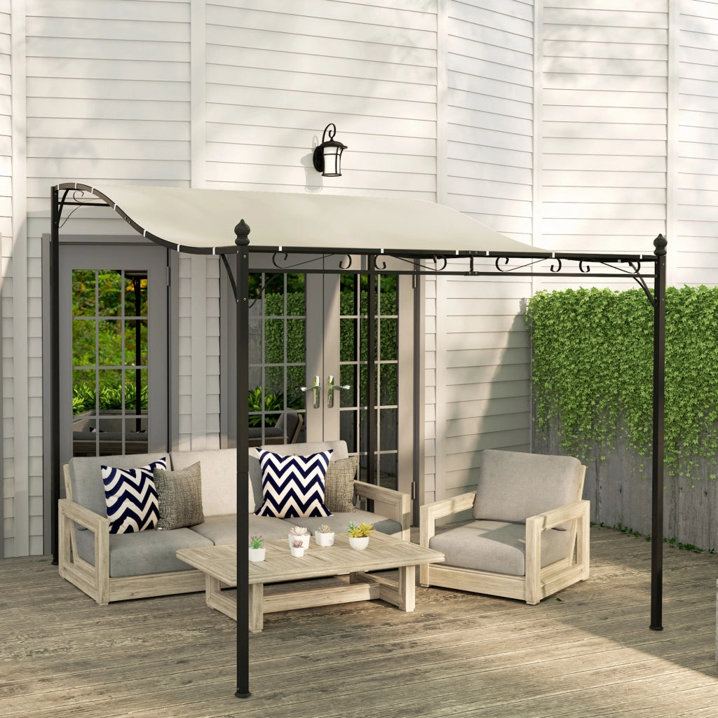 Pergola da giardino ¨C zephmum ¨C 248x298x200/250 cm, bianco crema
