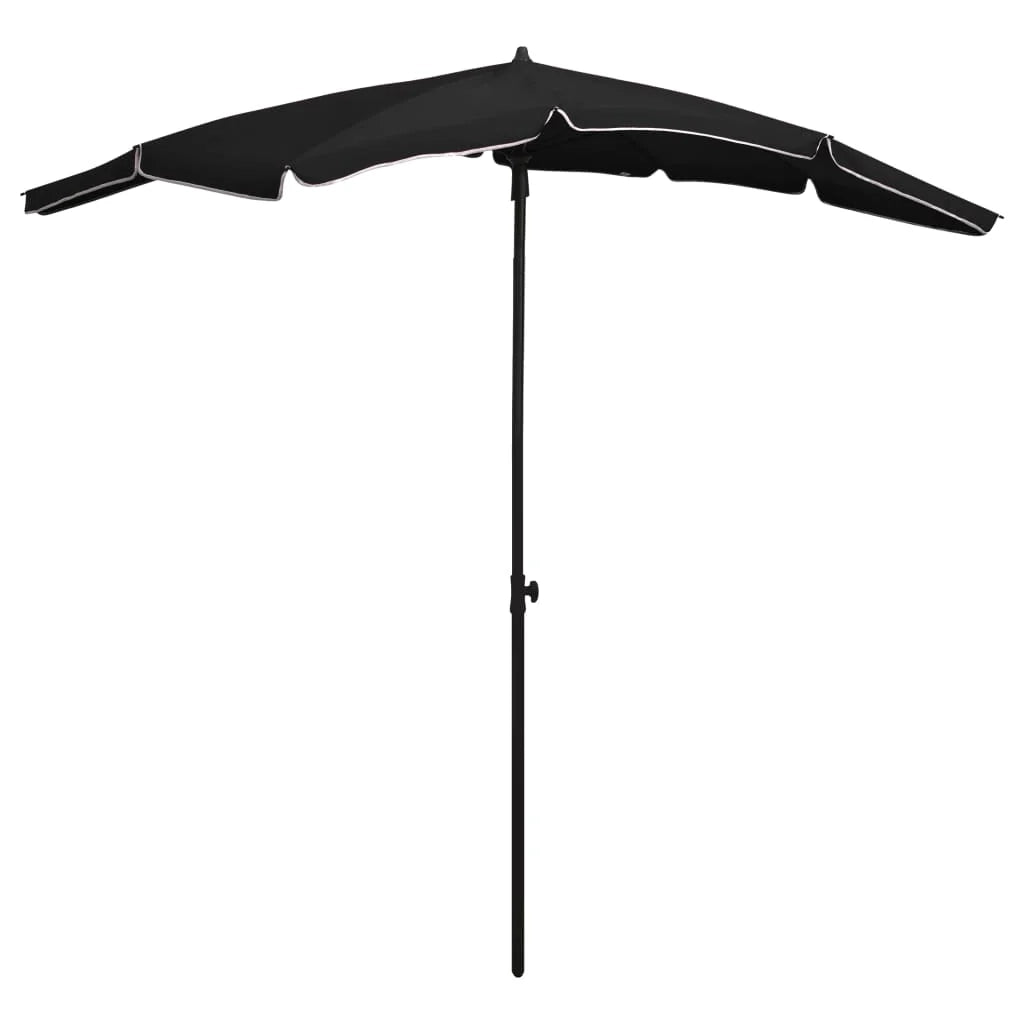 Ombrellone da giardino con palo 200 x 130 cm nero 02_0008318