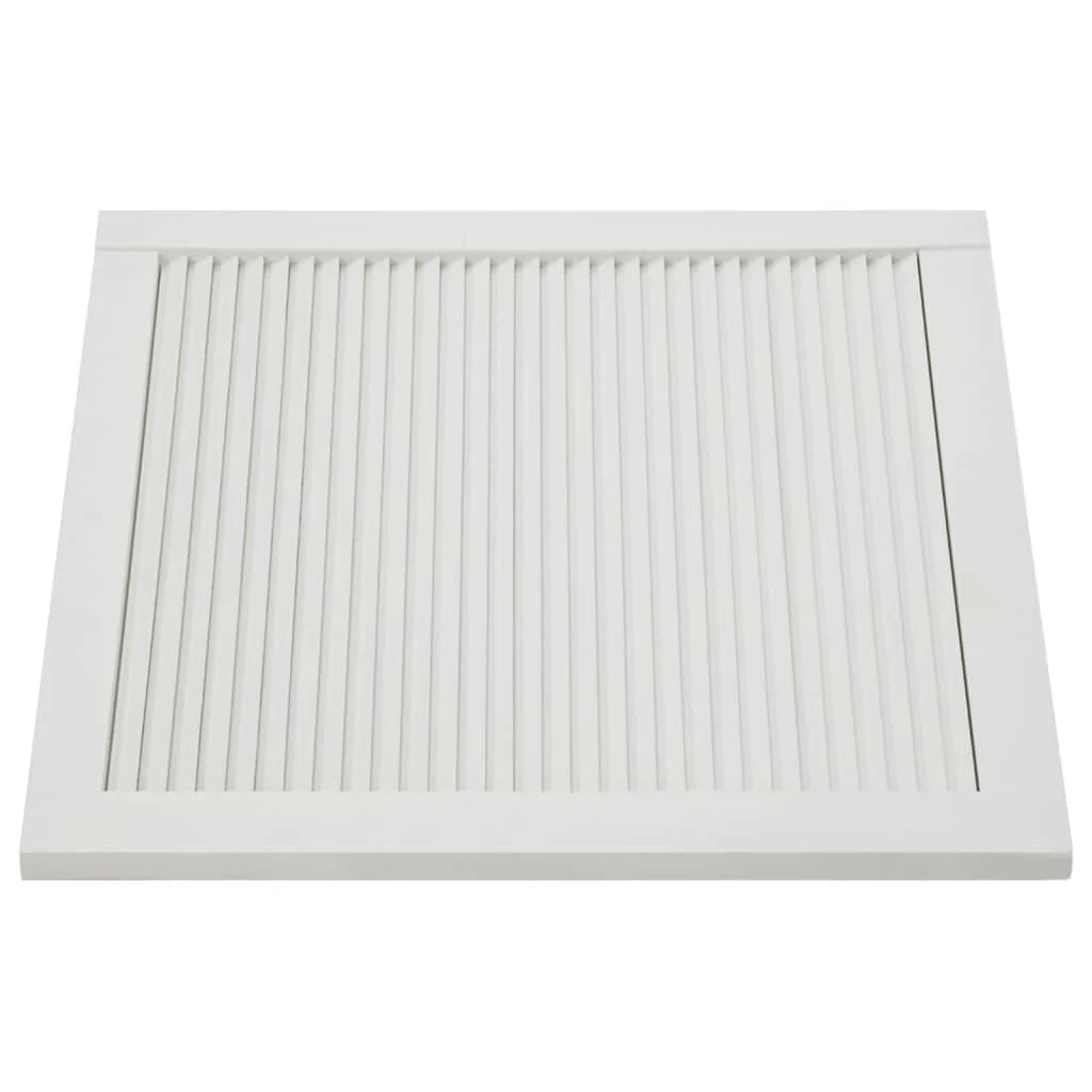 Porta a persiana in legno massello di pino anta per mobile anta per mensola rivestimento per armadio guardaroba paravento 39,5x39,4 cm bianco 02_0003878