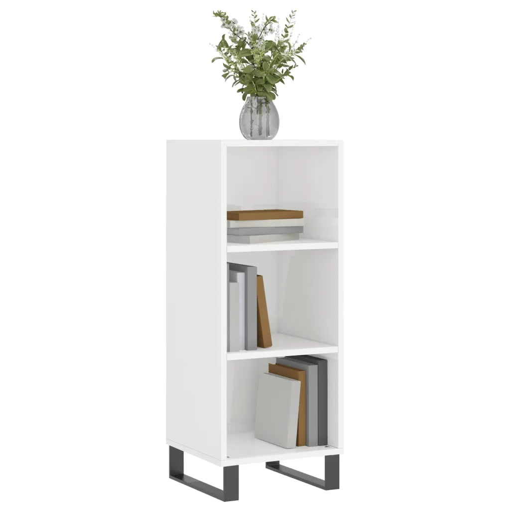 Credenza Bianco Lucido 34,5x32,5x90 cm in Legno Multistratocod mxl 103955