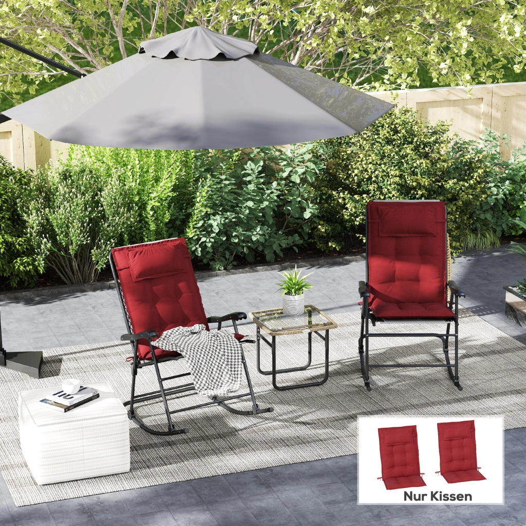 Set 2 pezzi cuscini per lettino prendisole ¨C zephmum ¨C 50x116x5 cm, rosso bordeaux