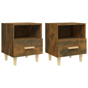 Set di 2 Comodini | Armadio da Notte | Mobiletto da notte Rovere Fumo 40x35x47 cm