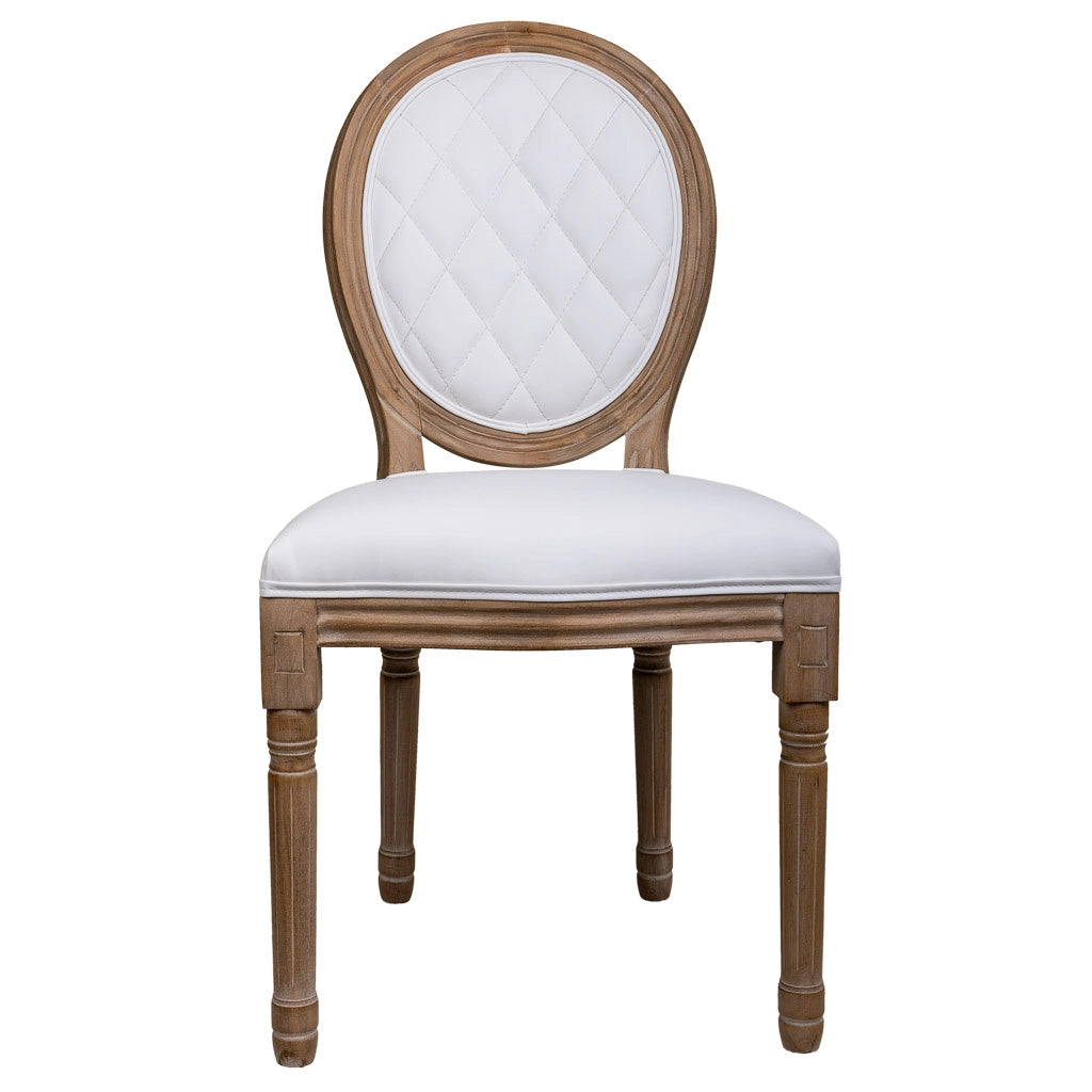 sedia in legno imbottita bianca 48x46x48/96h