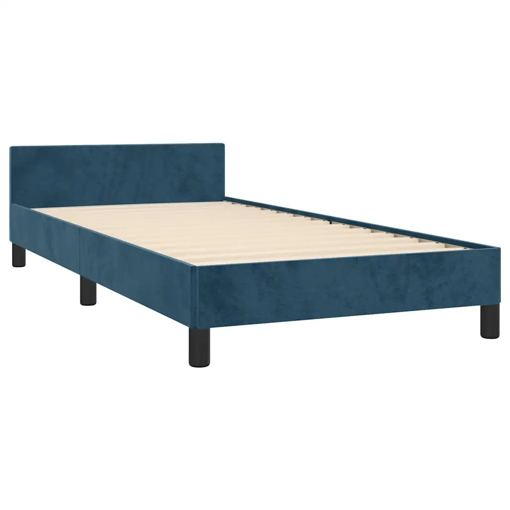 Giroletto senza Materasso Blu Scuro 80x200 cm in Velluto