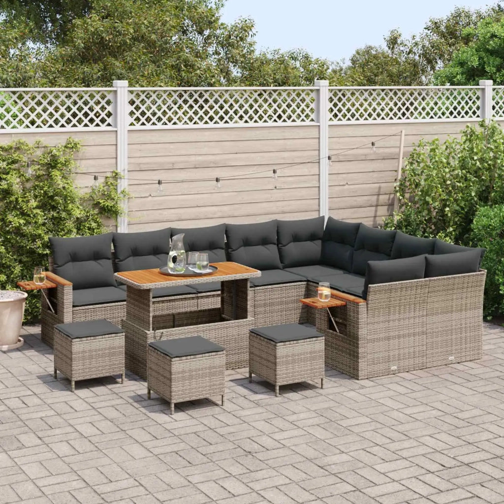 Set Divano da Giardino 13 pcs Grigio polyrattan 3363093
